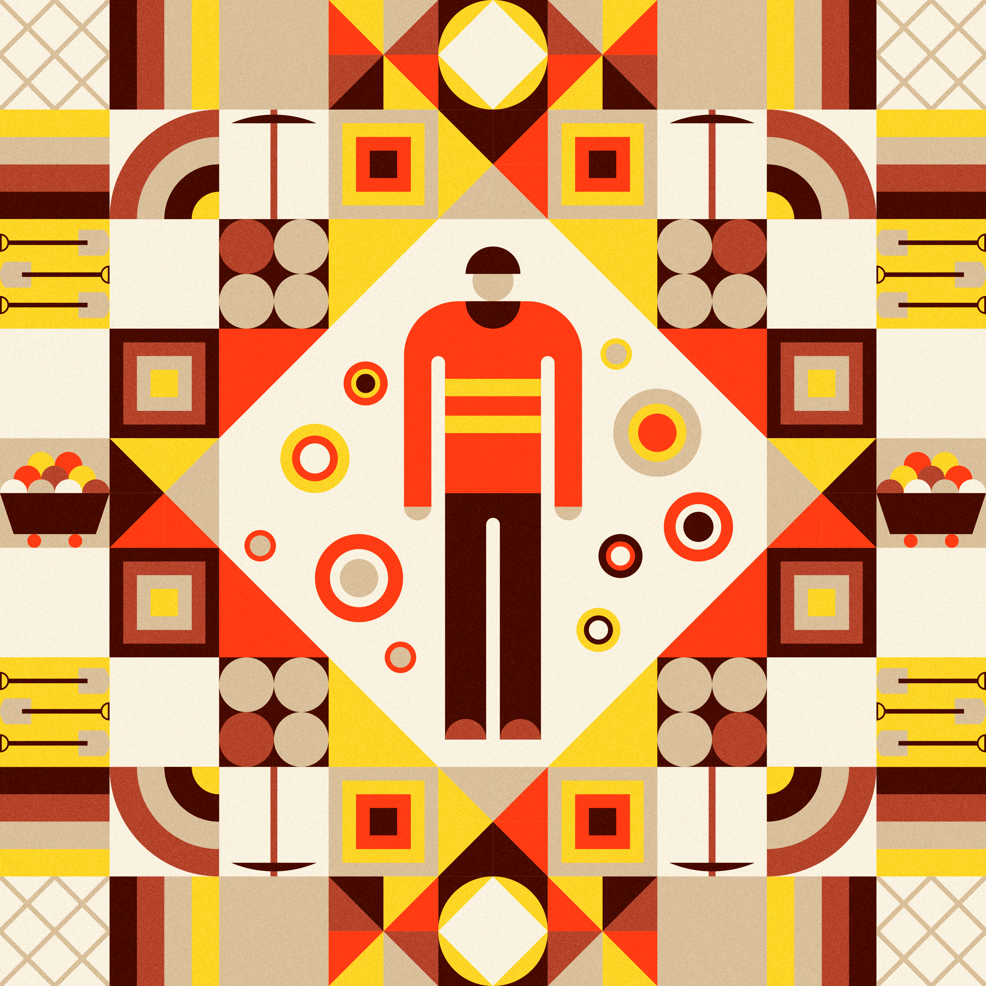 an abstract illustration of a miner among mounds of data